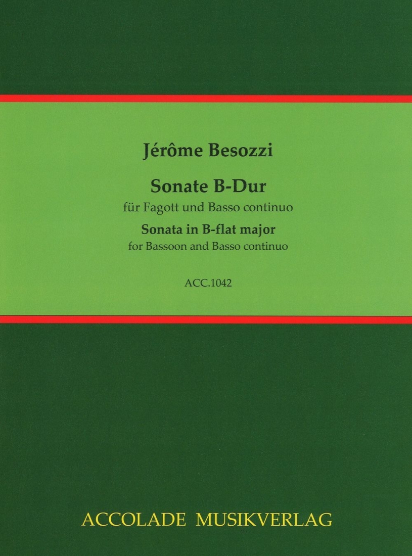 Sonata in B-flat Major - Besozzi/Dassonville - Bassoon/Basso Continuo - Sheet Music