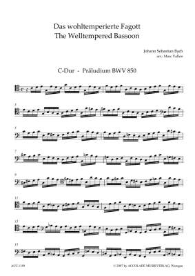 The Well-Tempered Bassoon - Bach/Vallon - Bassoon - Book