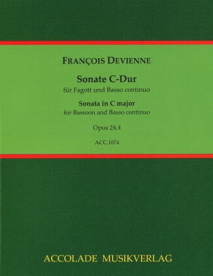 Accolade Musikverlag - Sonata in G Major, Op.24, No.2 - Devienne/Dahler - Bassoon/Basso Continuo - Book