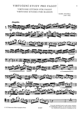 Virtuoso Etudes For Bassoon - Pivonka - Bassoon - Book