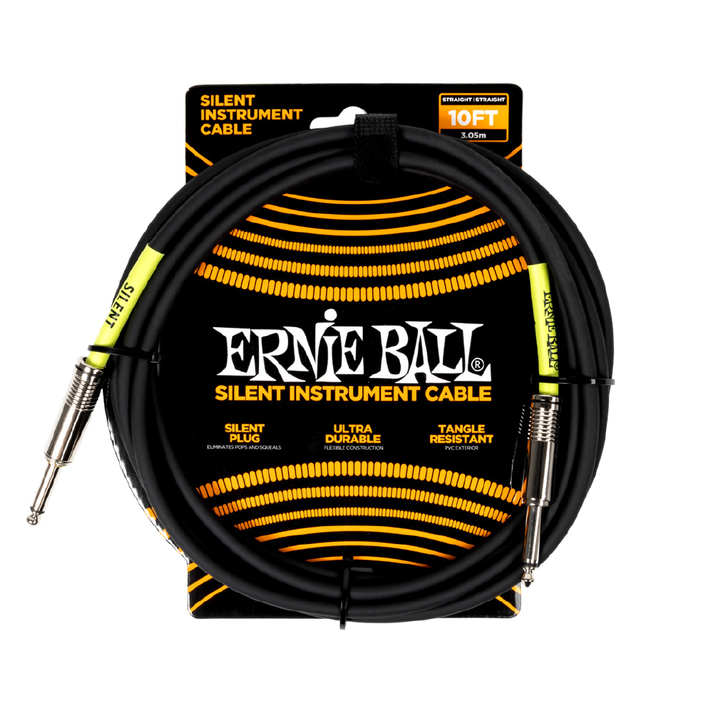 10\' Silent Instrument Cable, Straight/Straight - Black