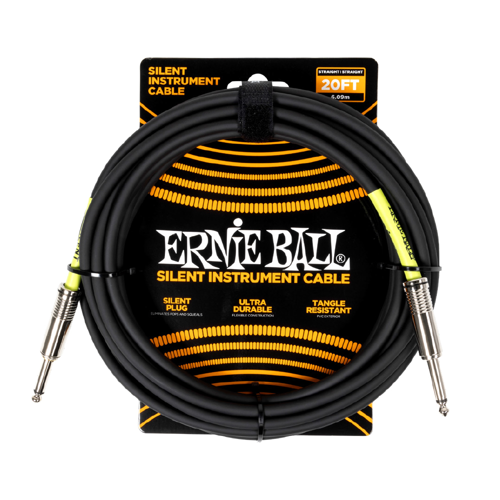 20\' Silent Instrument Cable, Straight/Straight - Black