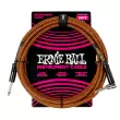 Ernie Ball - 10 Braided Instrument Cable, Straight\/Angle - Pumpkin Pie