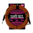 Ernie Ball - C\u00e2ble tress\u00e9 pour instrument (fiches droite et en angle, gaine \u00ab\u00a0tarte \u00e0 la citrouille\u00a0\u00bb, 18\u00a0pieds)