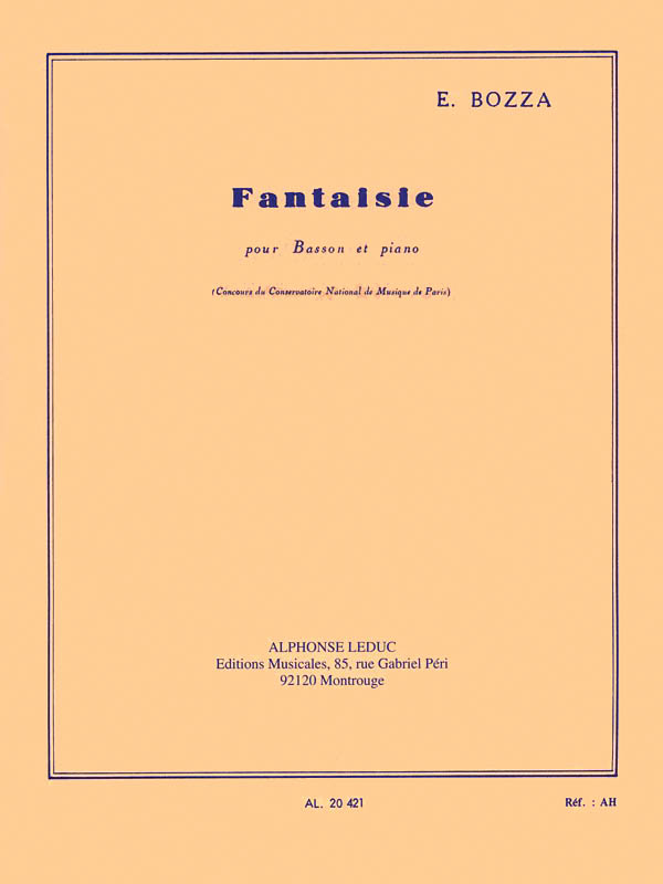 Fantaisie - Bozza - Bassoon/Piano - Book