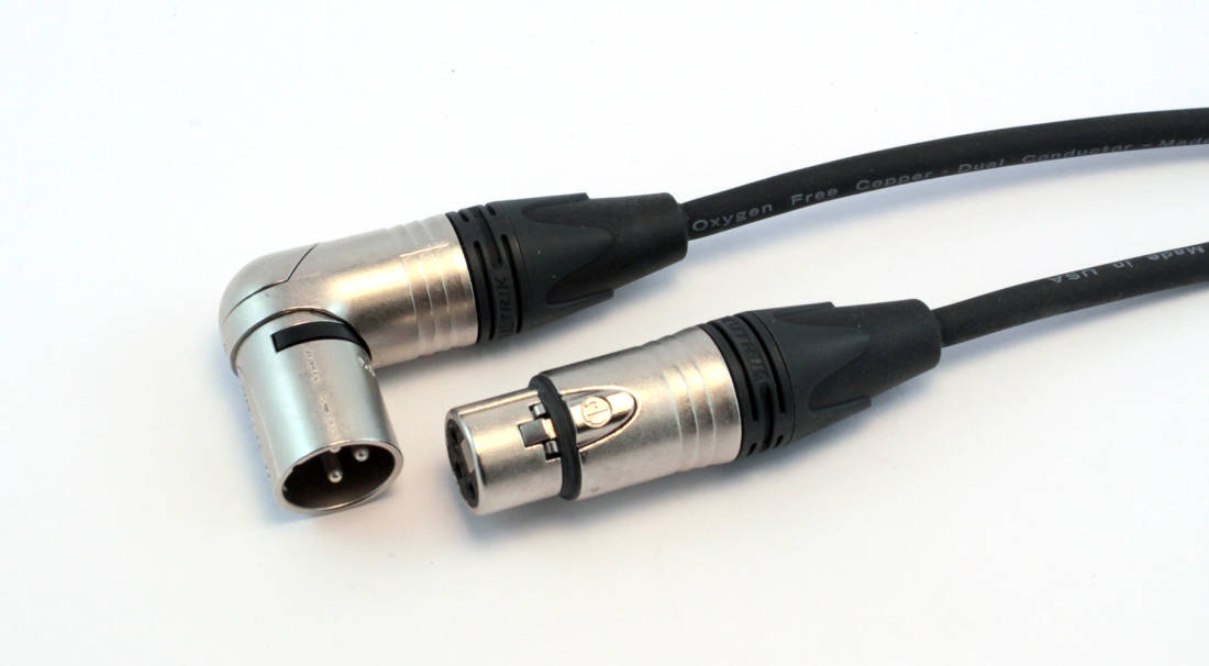 Standard Series Microphone Cable - 90 degree male - 25 foot