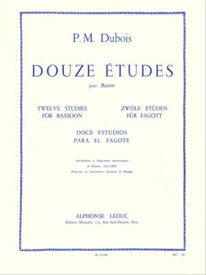 Alphonse Leduc - Douze Etudes Pour Basson - Dubois - Bassoon - Book