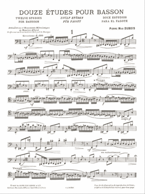 Douze Etudes Pour Basson - Dubois - Bassoon - Book