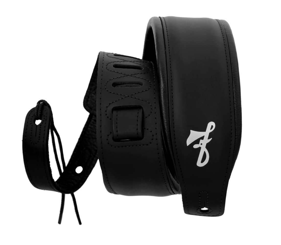 Bass Guitar Leather Strap - Black