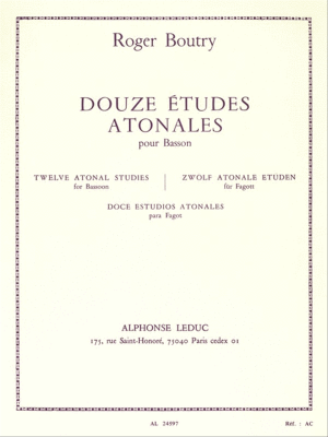 Alphonse Leduc - 12 Etudes Atonales - Boutry - Bassoon - Book