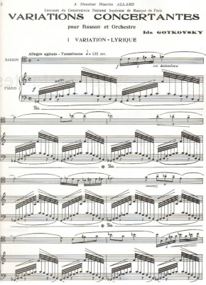 Variations Concertantes - Gotkovsky - Bassoon/Piano - Book
