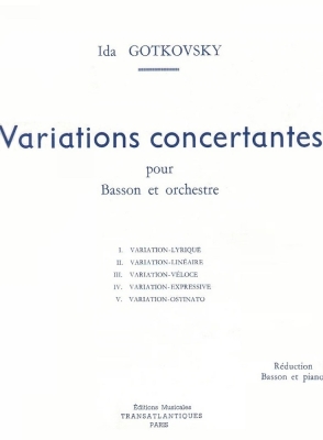 Editions Musicales Transatlantiques - Variations Concertantes - Gotkovsky - Bassoon/Piano - Book