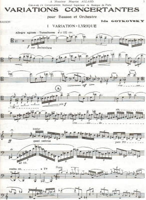 Variations Concertantes - Gotkovsky - Bassoon/Piano - Book