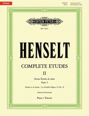 C.F. Peters Corporation - Complete Etudes, Volume II - Henselt/Grimwood - Piano - Book