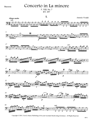 Concerto in a minor, F8 #7, RV497 - Vivaldi/Cramer - Bassoon/Piano - Book