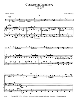 Concerto in a minor, F8 #12, RV499 - Vivaldi/Cramer - Bassoon/Piano - Book