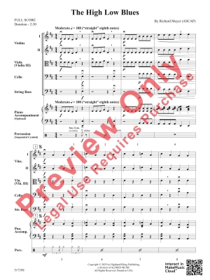 The High Low Blues - Meyer - String Orchestra - Gr. 1