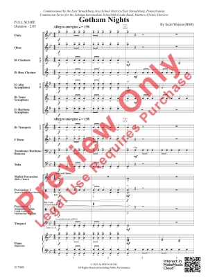Gotham Nights - Watson - Concert Band - Gr. 1