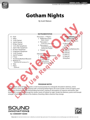 Gotham Nights - Watson - Concert Band - Gr. 1