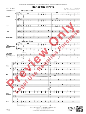 Honor the Brave - Lopez - String Orchestra - Gr. 0.5