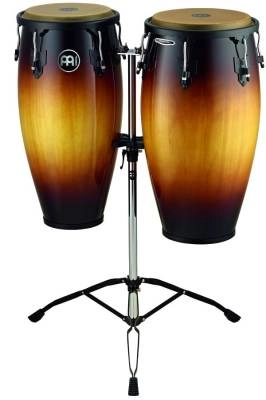 Meinl - Headliner Wood Congas 11 & 12 inch with Stand, Vintage Sunburst