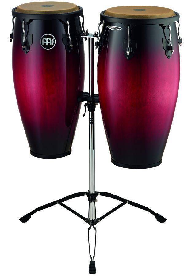Headliner Wood Congas 11 & 12 inch with Stand, Wine Red Burst