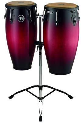 Headliner Wood Congas 11 & 12 inch with Stand, Wine Red Burst