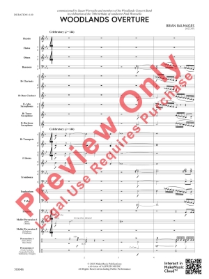 Woodlands Overture - Balmages - Concert Band - Gr. 4.5