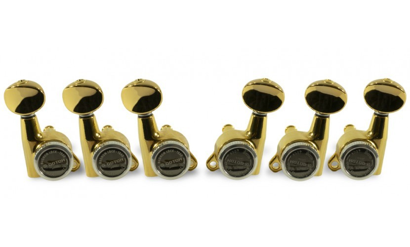 Gotoh 3 Per Side Rear Locking Tuning Machines - Gold