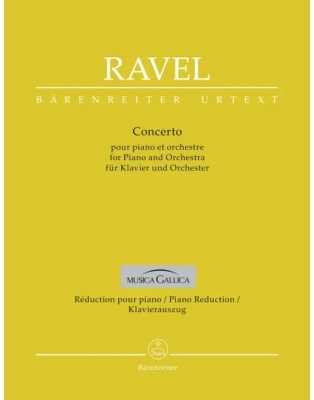 Baerenreiter Verlag - Concerto for Piano and Orchestra - Ravel/Woodfull-Harris - Piano/Piano Reduction (2 Pianos, 4 Hands) - Book