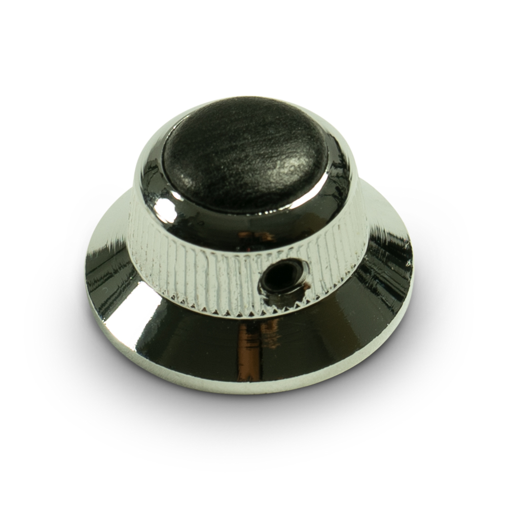 Q-Parts Knobs with Ebony Inlay - UFO Chrome