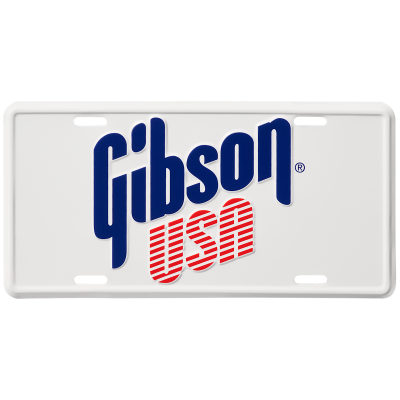 Gibson - Gibson USA License Plate - White