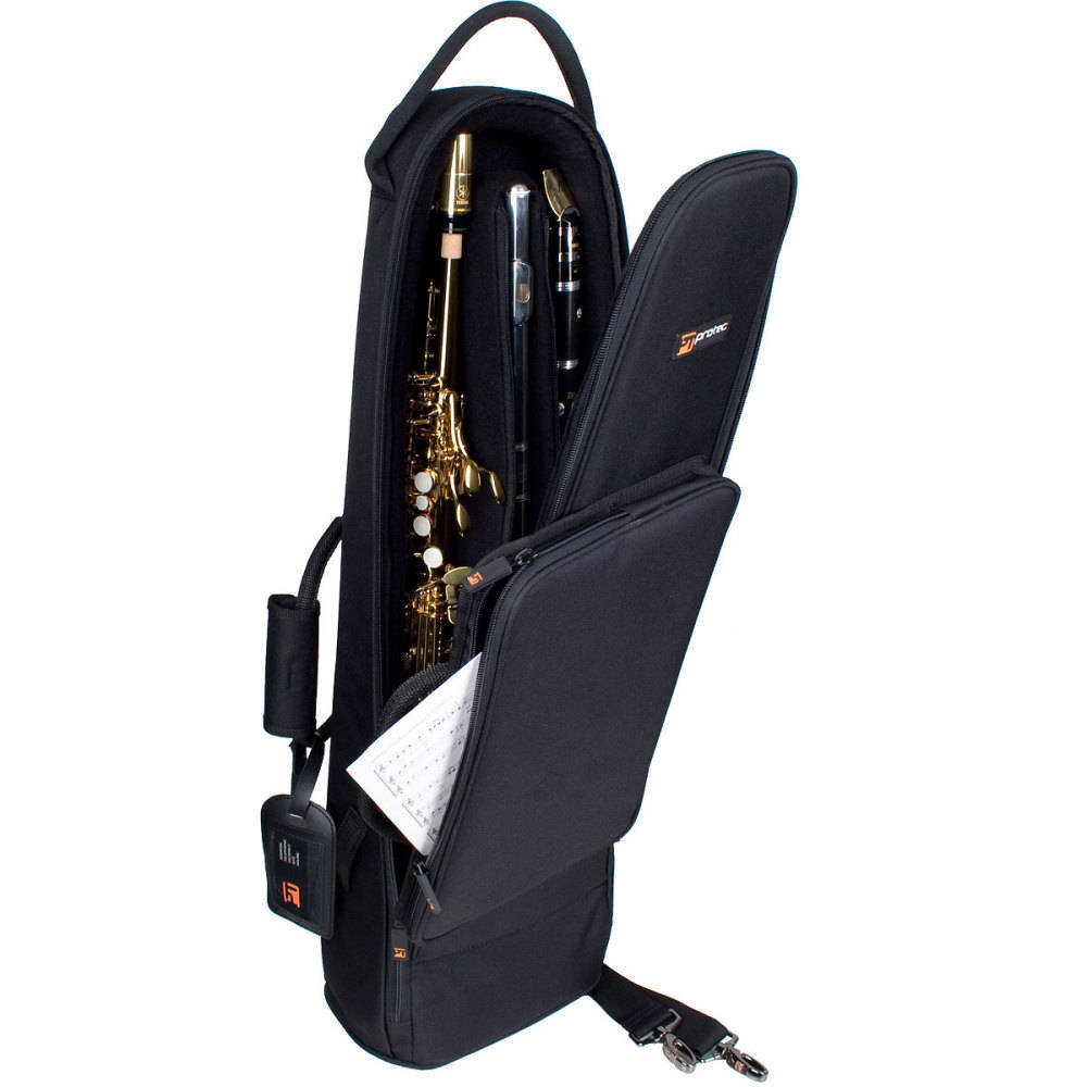 Straight Soprano Sax/Clarinet/Flute Combinaton Gig Bag - Black
