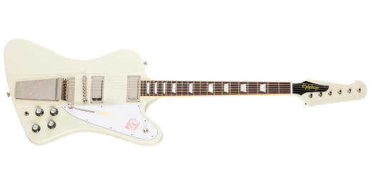 Epiphone - 1963 Firebird V with Maestro Vibrola Reissue Electric Guitar with Hardshell Case - Polaris White
