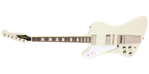 Epiphone - 1963 Firebird V with Maestro Vibrola Reissue Electric Guitar with Hardshell Case - Polaris White (Left Handed)