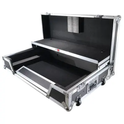 Flight Case For Pioneer XDJ-XZ DJ Controller with Laptop Shelf 1U Rack Space and Wheels