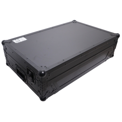 ProX - Flight Case for Pioneer DDJ-REV7 DJ Controller with Laptop Shelf Wheels and 1U Rackspace - Black Finish