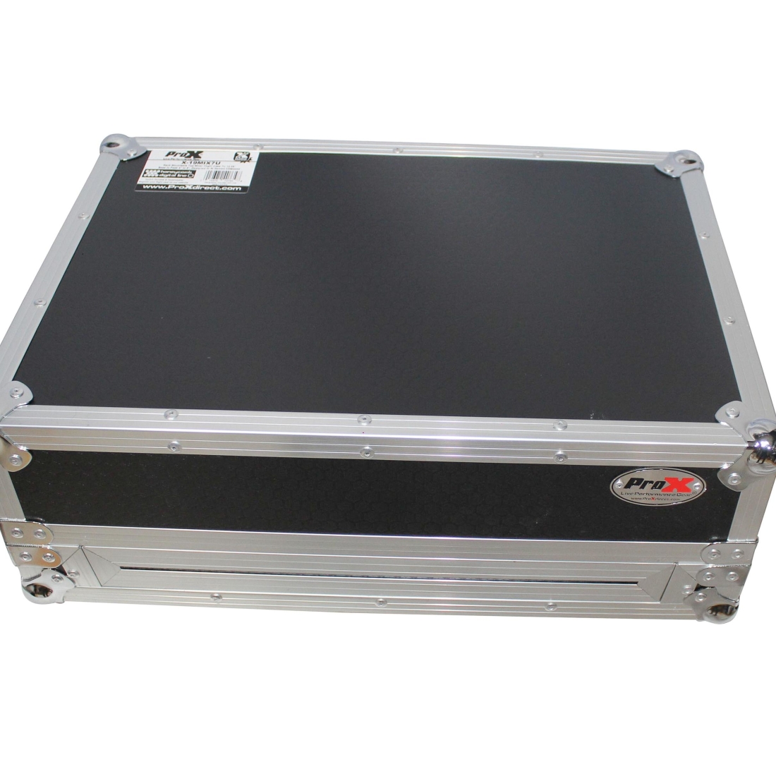 Rack Mount 19\'\' Mixer case 7U Top Slant Removable Front Panel for Gemini CDM-4000 - Silver on Black