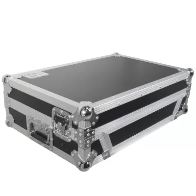 Flight Case For Pioneer DDJ-800 Digital Controller with Sliding Laptop Shelf - Silver on Black