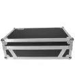 ProX - Flight Case For Denon PRIME 4 DJ Controller with 2U Rack Space and Wheels - Silver on Black