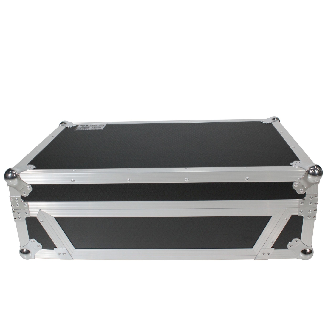 Flight Case For Denon PRIME 4 DJ Controller with 2U Rack Space and Wheels - Silver on Black