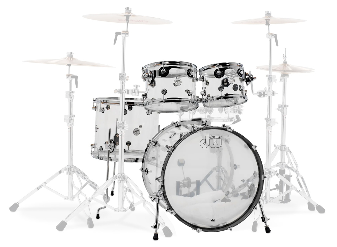 Design Series Acrylic 4-Piece Shell Pack (22,10,12,16) - Clear