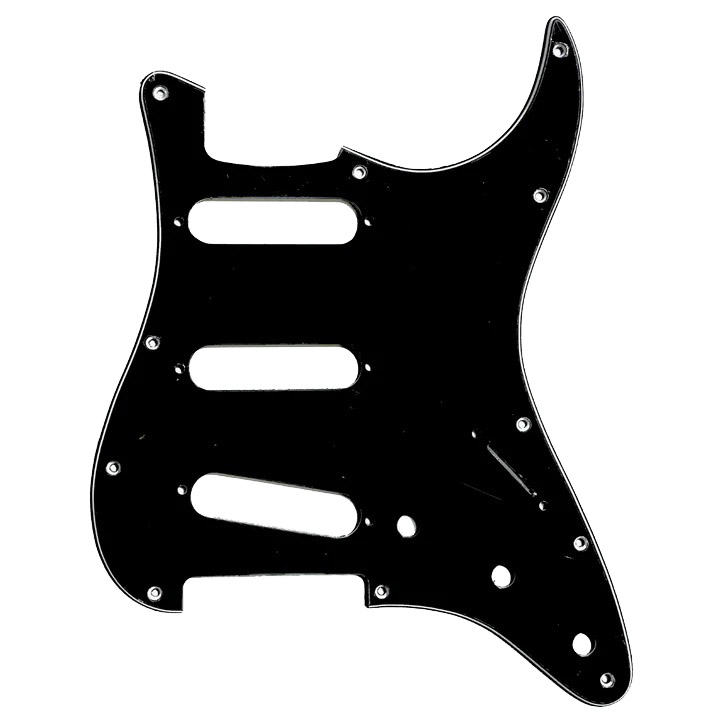 11-hole Pickguard for Stratocaster - Black/White/Black