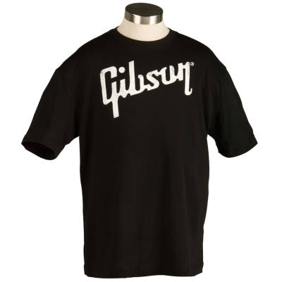 Gibson - Black T-Shirt w/White Logo - XXL