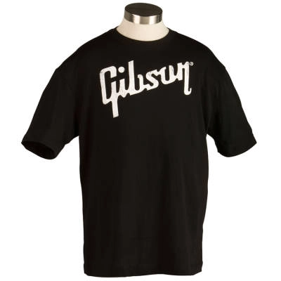 Black T-Shirt w/White Logo - Large