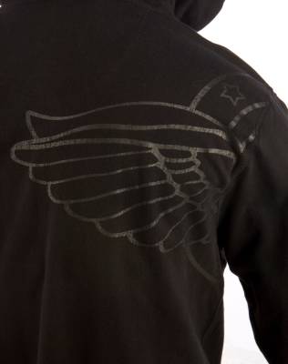 Wings-Logo Men\'s Black Hoodie - Extra Large