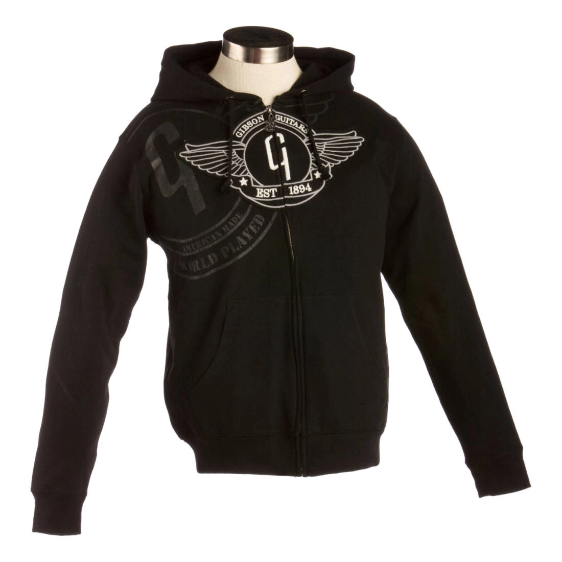 Wings-Logo Men\'s Black Hoodie - Medium