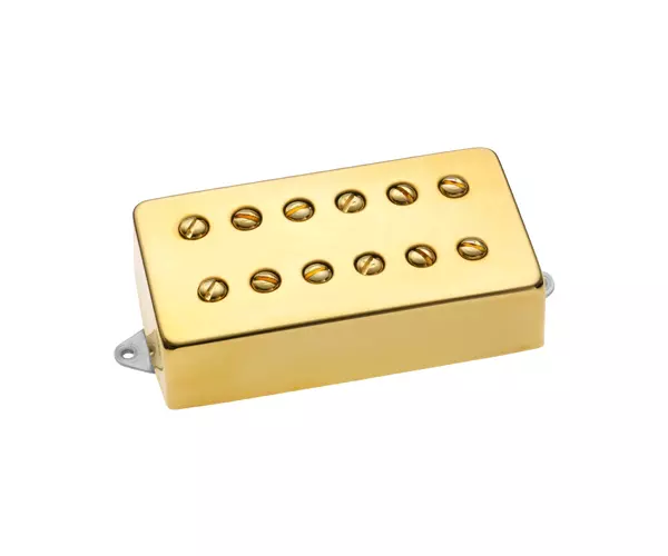 Dreamcatcher Humbucker F-Spaced Bridge Pickup - Gold Cover with Gold Poles