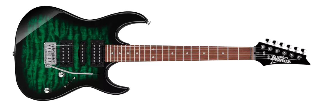 Gio GRX70QA Electric Guitar - Transparent Emerald Burst
