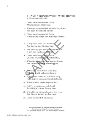 A Soldier\'s Poem from World War I - Stamp - Concert Band/Voice - Gr. 4